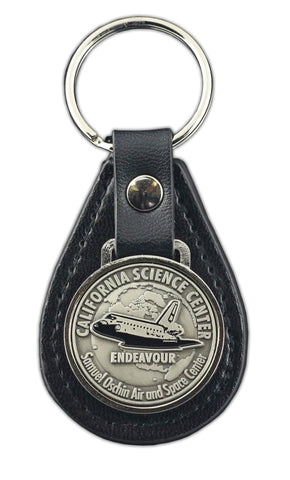 Endeavour Medallion Leather Keyring